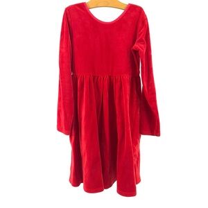Hanna Andersson Girls Red Velour Dress with Pockets